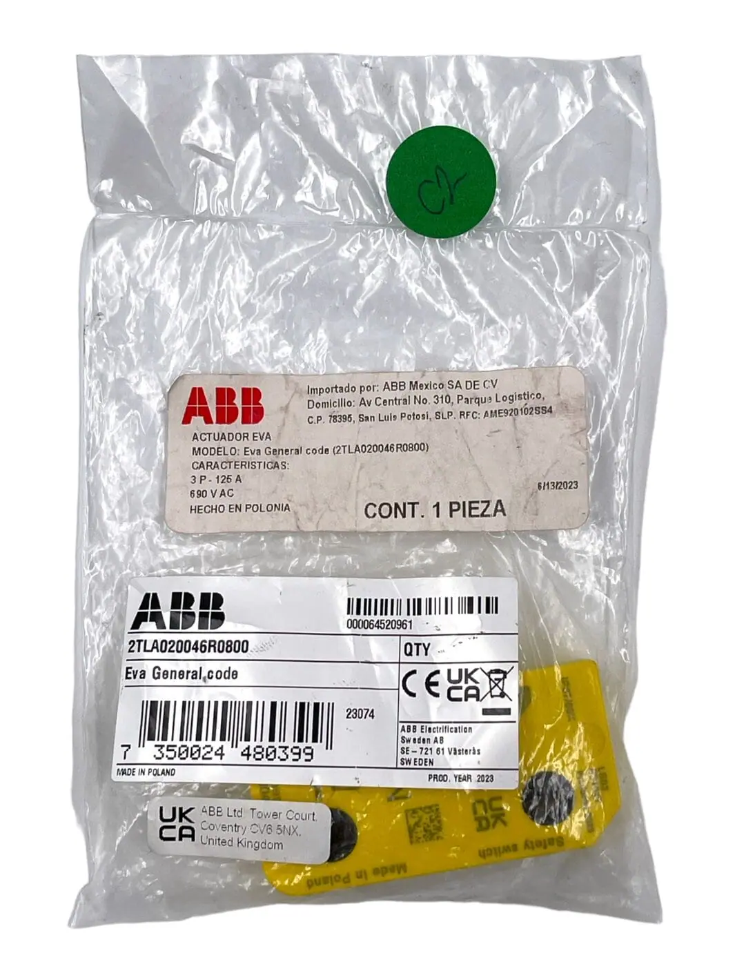 ABB Eva General Code 2TLA020046R0800 – Original Sicherheitsteil, Hergestellt In Polen
